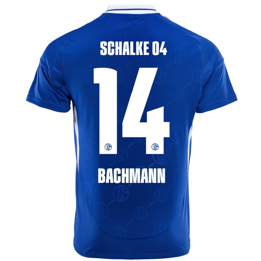 Danxen Homme Maillot Janik Bachmann #14 Bleu Royal Tenues Domicile 2024/25 T-Shirt