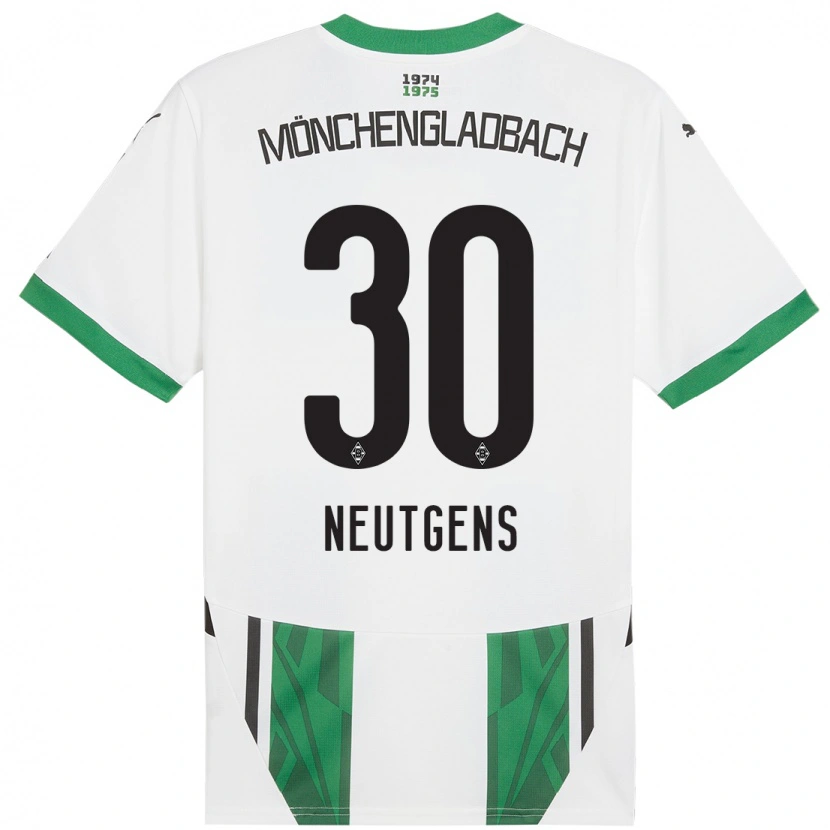 Danxen Homme Maillot Maximilian Neutgens #30 Blanc Vert Tenues Domicile 2024/25 T-Shirt