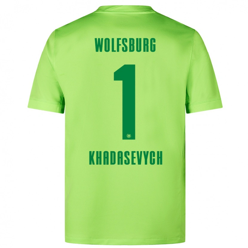 Danxen Homme Maillot Kyrylo Khadasevych #1 Vert Fluo Tenues Domicile 2024/25 T-Shirt