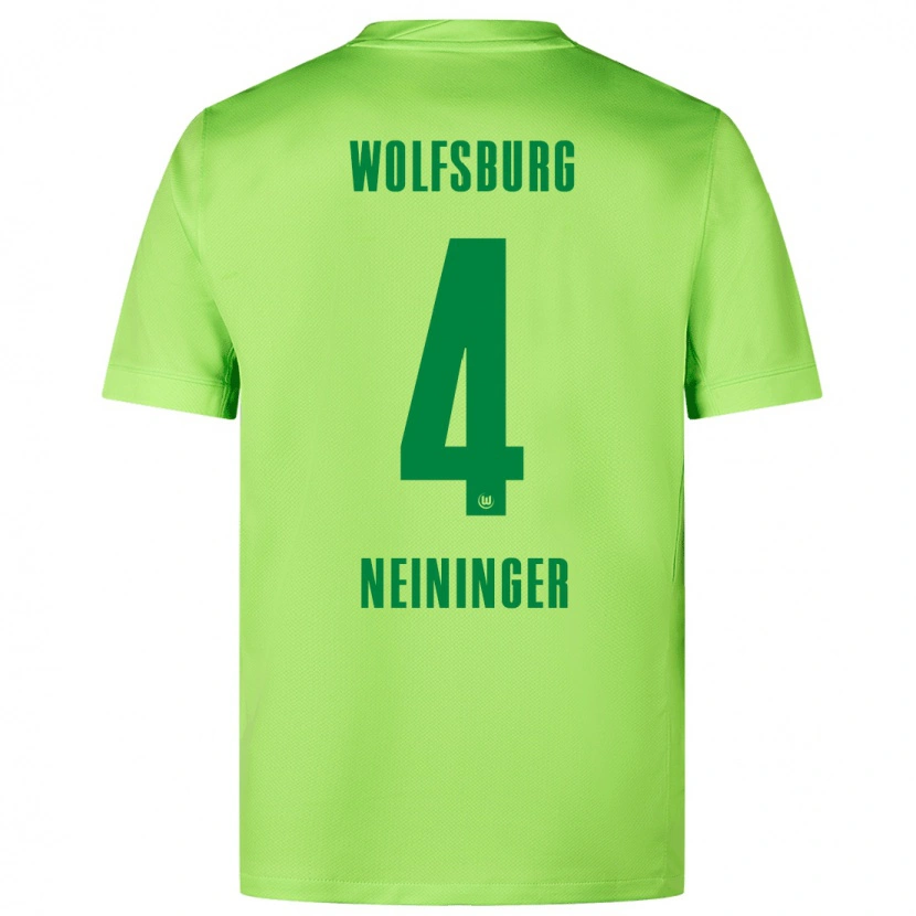 Danxen Homme Maillot Till Neininger #4 Vert Fluo Tenues Domicile 2024/25 T-Shirt