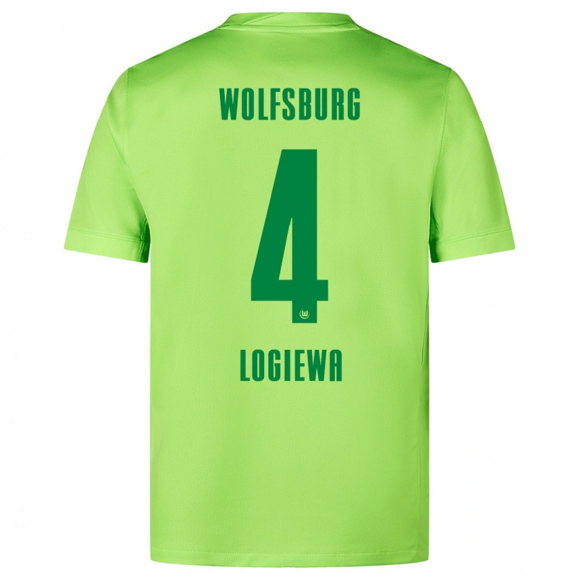 Danxen Homme Maillot Luca Logiewa #4 Vert Fluo Tenues Domicile 2024/25 T-Shirt