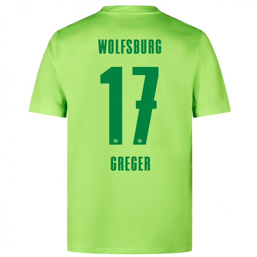 Danxen Homme Maillot Max Greger #17 Vert Fluo Tenues Domicile 2024/25 T-Shirt