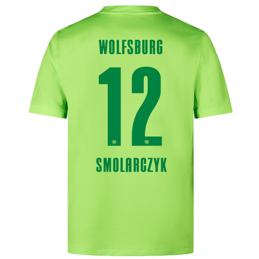 Danxen Homme Maillot Nelly Smolarczyk #12 Vert Fluo Tenues Domicile 2024/25 T-Shirt