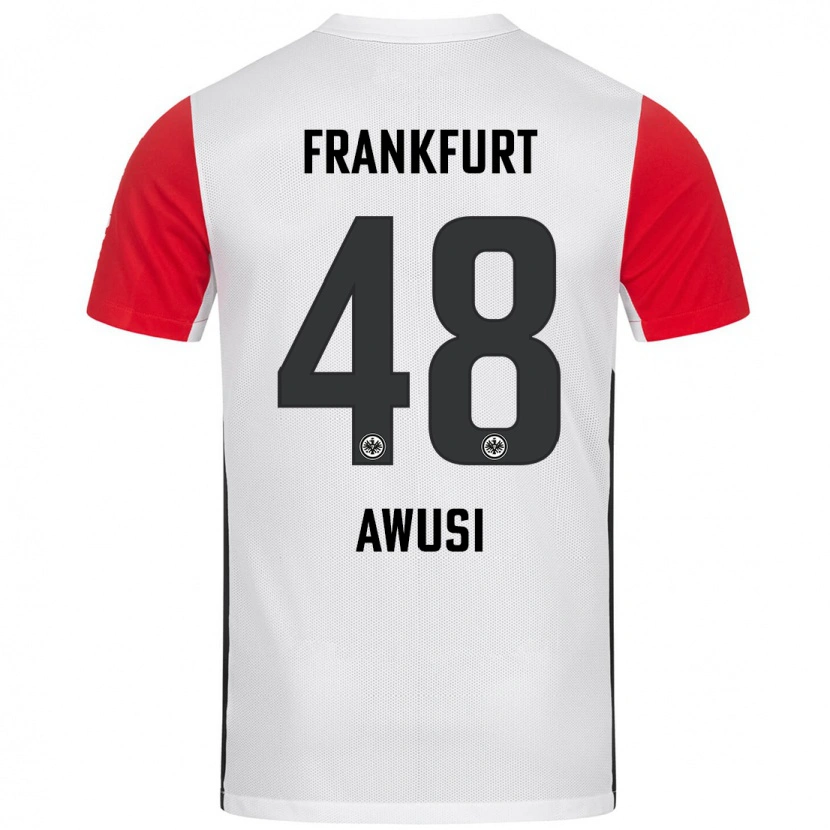 Danxen Homme Maillot Junior Awusi #48 Blanc Rouge Tenues Domicile 2024/25 T-Shirt