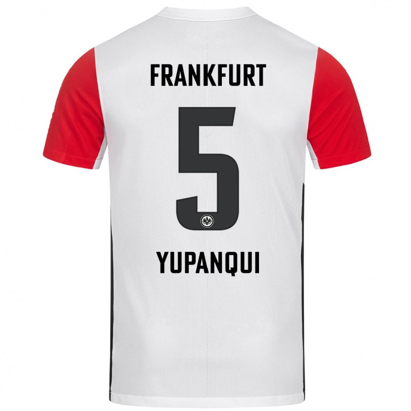 Danxen Homme Maillot Philipp Eisele Yupanqui #5 Blanc Rouge Tenues Domicile 2024/25 T-Shirt