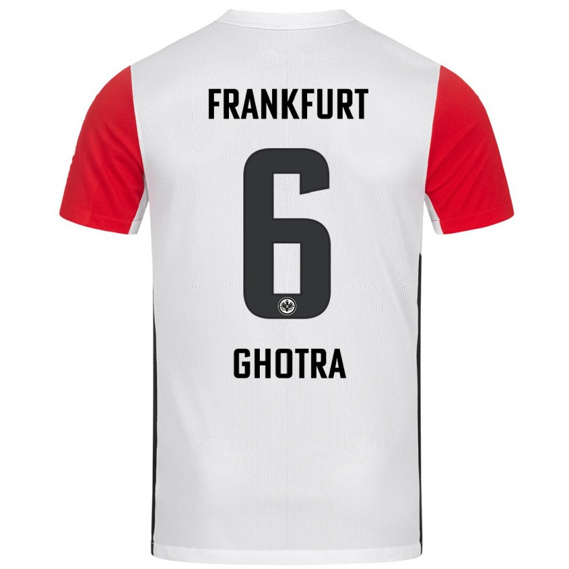 Danxen Homme Maillot Harpreet Ghotra #6 Blanc Rouge Tenues Domicile 2024/25 T-Shirt