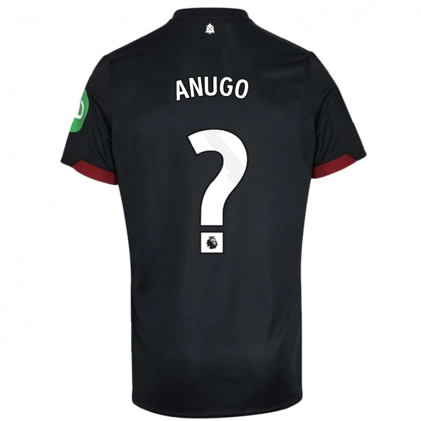 Danxen Homme Maillot David Anugo #0 Noir Blanc Tenues Extérieur 2024/25 T-Shirt