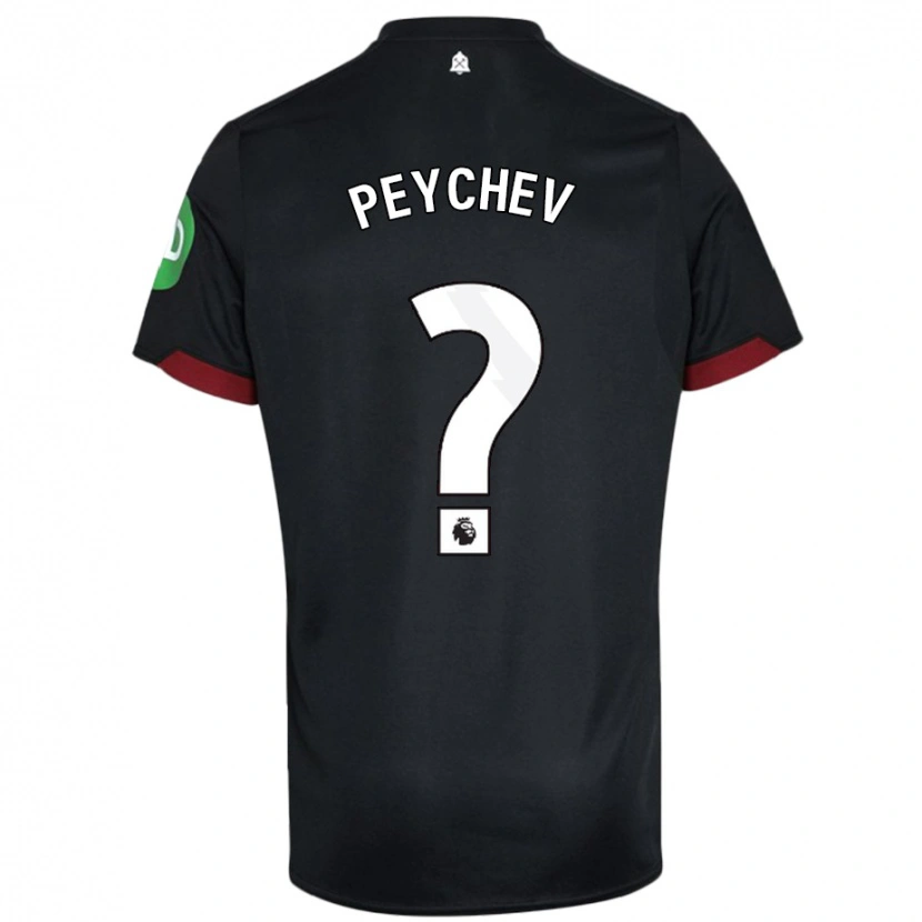Danxen Homme Maillot Martin Peychev #0 Noir Blanc Tenues Extérieur 2024/25 T-Shirt