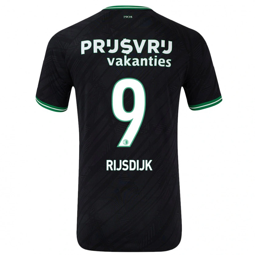 Danxen Homme Maillot Pia Rijsdijk #9 Noir Vert Tenues Extérieur 2024/25 T-Shirt