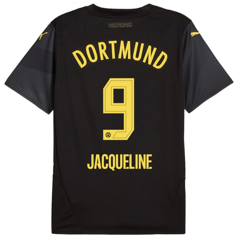 Danxen Homme Maillot Moreno Jacqueline #9 Noir Jaune Tenues Extérieur 2024/25 T-Shirt
