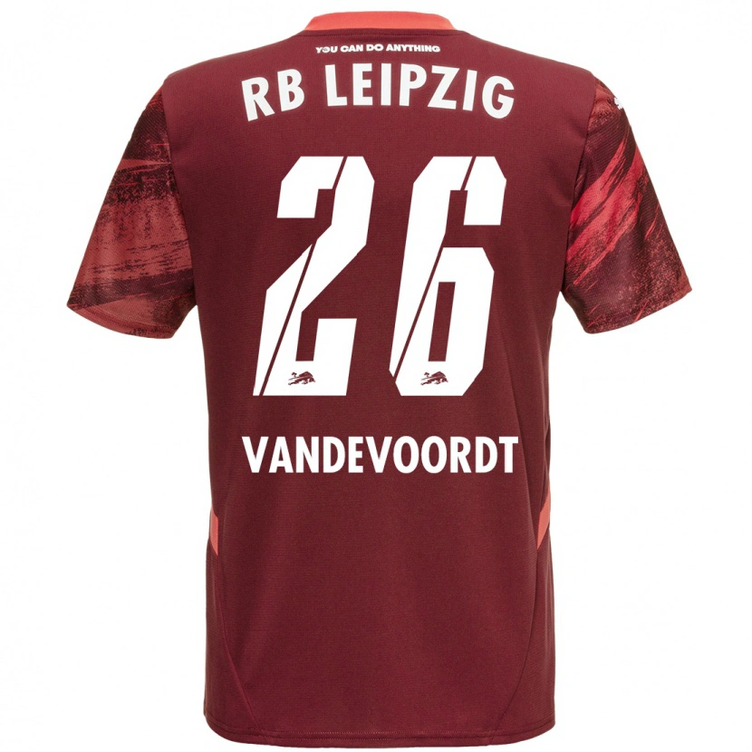 Danxen Homme Maillot Maarten Vandevoordt #26 Bordeaux Tenues Extérieur 2024/25 T-Shirt