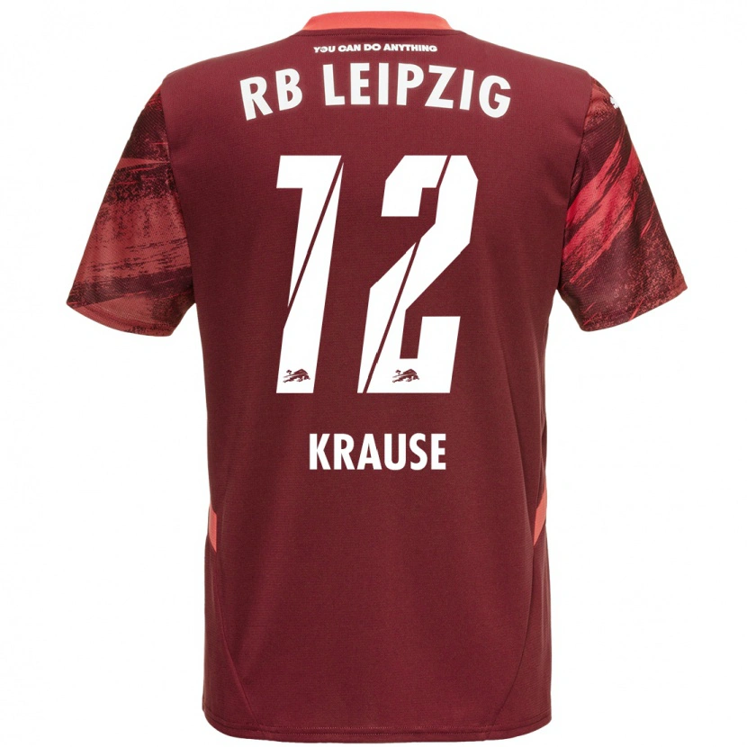 Danxen Homme Maillot Arno Krause #12 Bordeaux Tenues Extérieur 2024/25 T-Shirt