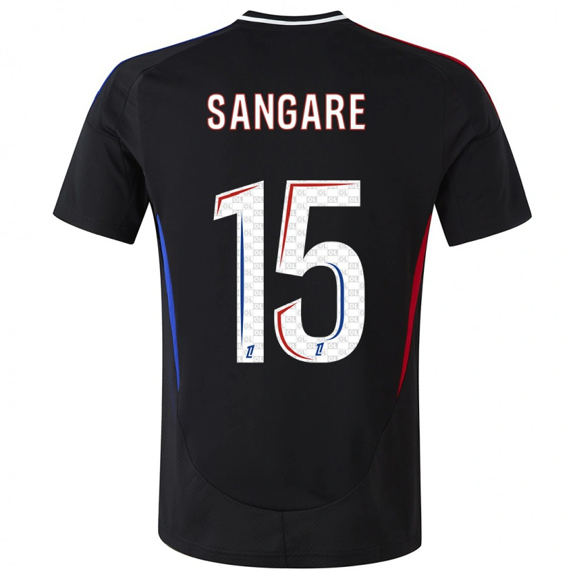 Danxen Homme Maillot Wassa Sangaré #15 Noir Tenues Extérieur 2024/25 T-Shirt