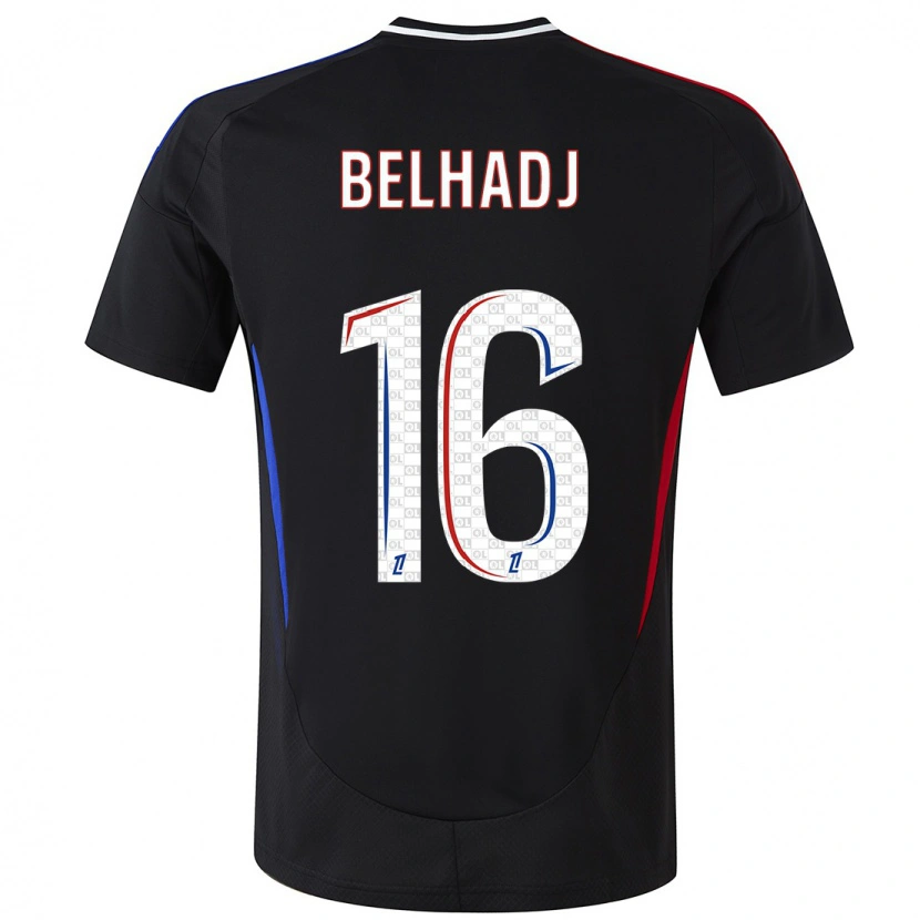 Danxen Homme Maillot Féerine Belhadj #16 Noir Tenues Extérieur 2024/25 T-Shirt