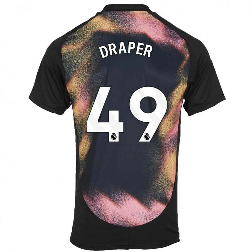 Danxen Homme Maillot Denny Draper #49 Noir Blanc Tenues Extérieur 2024/25 T-Shirt
