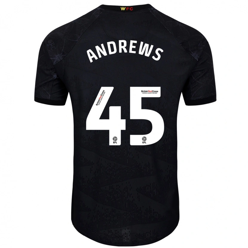 Danxen Homme Maillot Ryan Andrews #45 Noir Blanc Tenues Extérieur 2024/25 T-Shirt