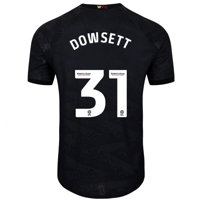Danxen Homme Maillot Rebekah Dowsett #31 Noir Blanc Tenues Extérieur 2024/25 T-Shirt