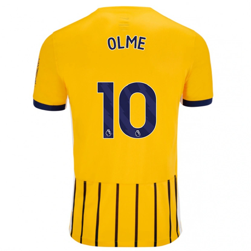 Danxen Homme Maillot Julia Margareta Zigiotti Olme #10 Doré Bleu À Fines Rayures Tenues Extérieur 2024/25 T-Shirt