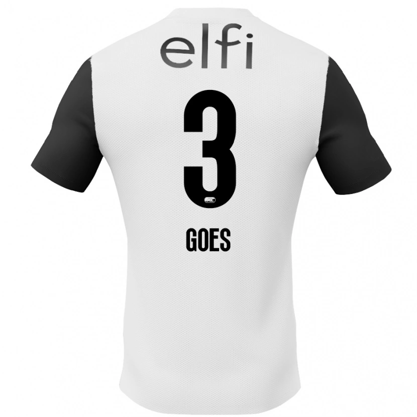 Danxen Homme Maillot Wouter Goes #3 Blanc Noir Tenues Extérieur 2024/25 T-Shirt