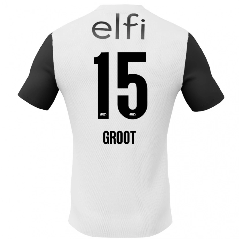 Danxen Homme Maillot Pleun Groot #15 Blanc Noir Tenues Extérieur 2024/25 T-Shirt