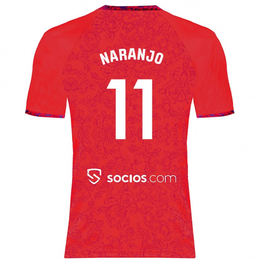 Danxen Homme Maillot Mario Naranjo #11 Rouge Tenues Extérieur 2024/25 T-Shirt