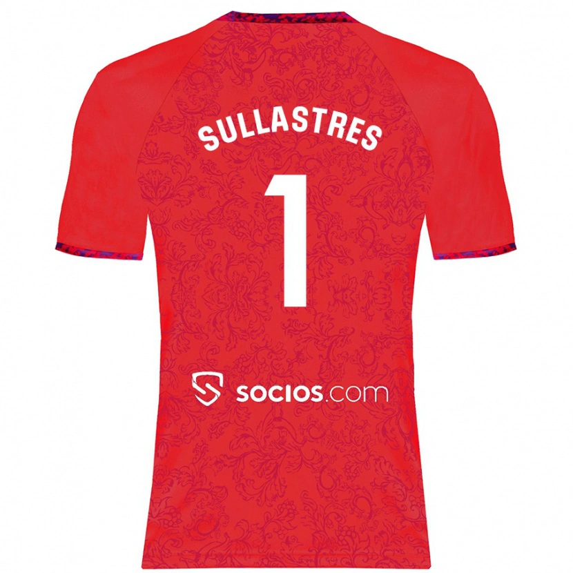 Danxen Homme Maillot Esther Sullastres #1 Rouge Tenues Extérieur 2024/25 T-Shirt