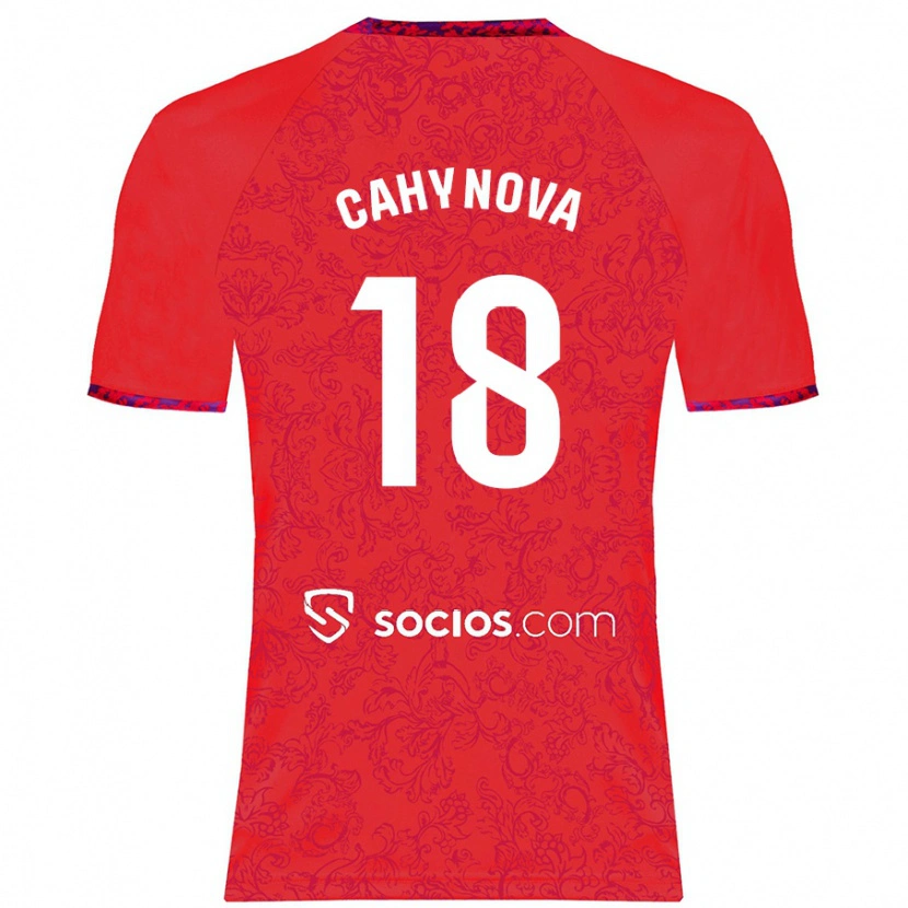 Danxen Homme Maillot Klara Cahynova #18 Rouge Tenues Extérieur 2024/25 T-Shirt