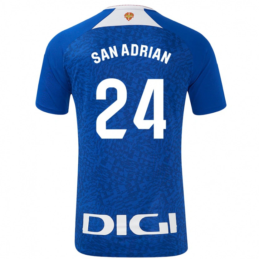 Danxen Homme Maillot Marta San Adrián Rocandio #24 Bleu Roi Tenues Extérieur 2024/25 T-Shirt
