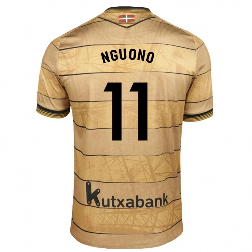Danxen Homme Maillot Job Ochieng #11 Marron Tenues Extérieur 2024/25 T-Shirt