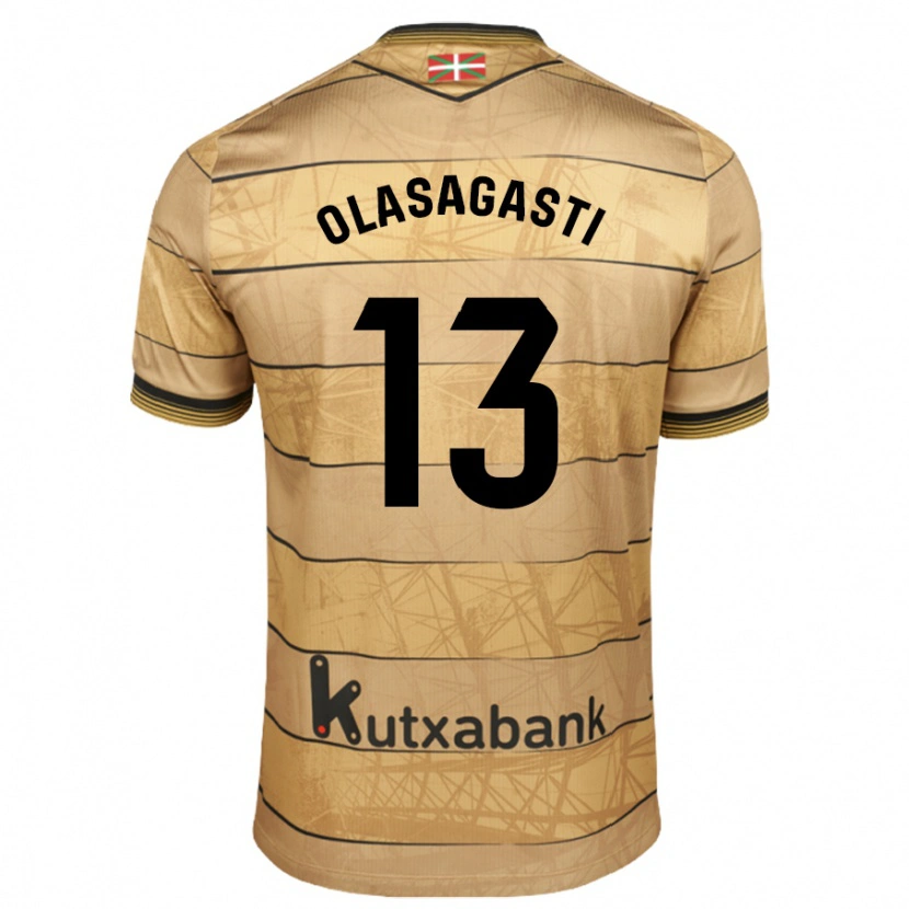 Danxen Homme Maillot Lander Olasagasti #13 Marron Tenues Extérieur 2024/25 T-Shirt