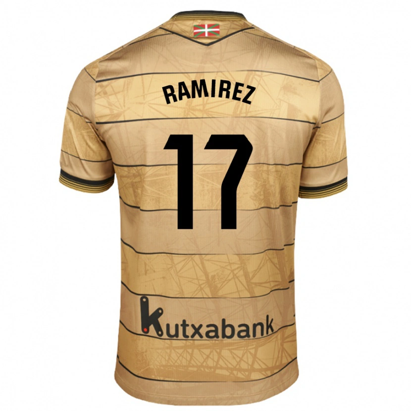 Danxen Homme Maillot Darío Ramírez #17 Marron Tenues Extérieur 2024/25 T-Shirt