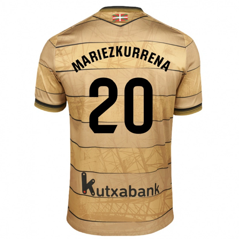 Danxen Homme Maillot Arkaitz Mariezkurrena #20 Marron Tenues Extérieur 2024/25 T-Shirt