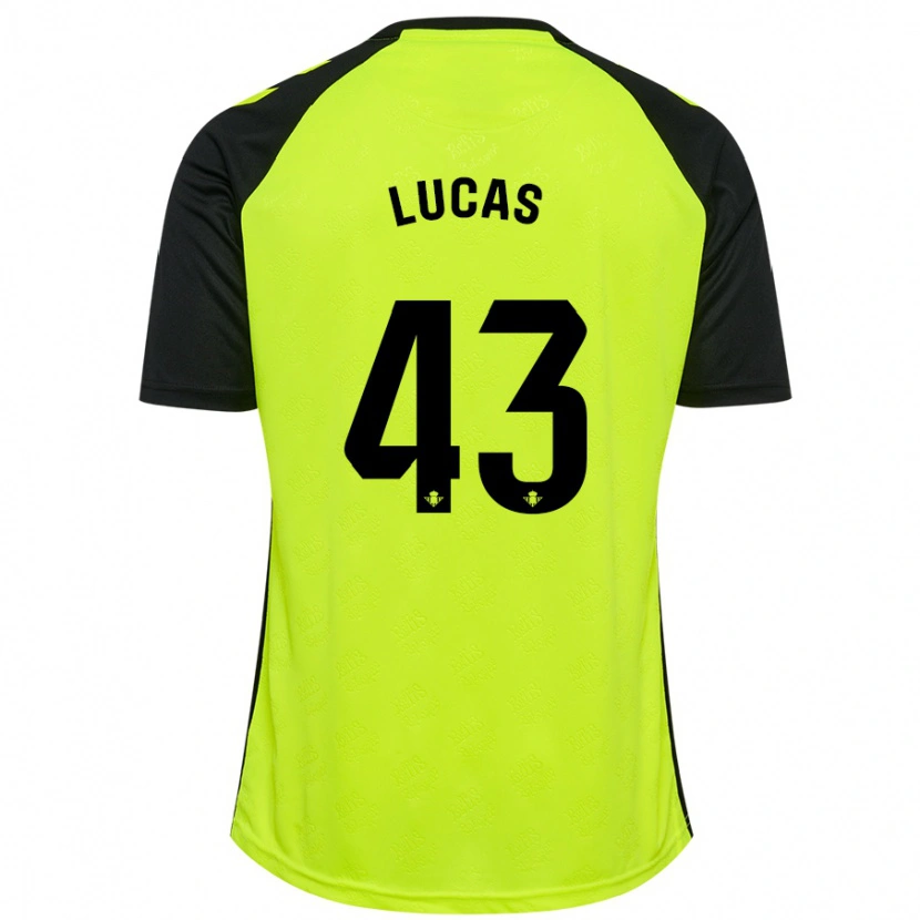 Danxen Homme Maillot Lucas Alcázar #43 Jaune Fluo Noir Tenues Extérieur 2024/25 T-Shirt