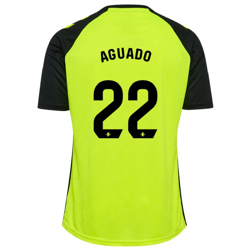 Danxen Homme Maillot Júlia Aguado #22 Jaune Fluo Noir Tenues Extérieur 2024/25 T-Shirt