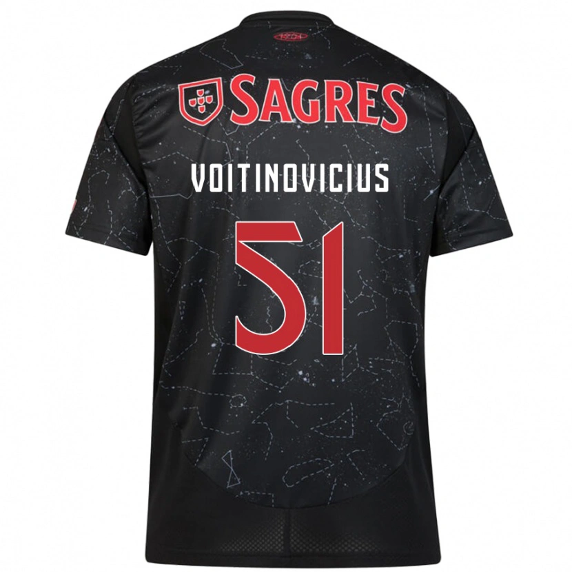 Danxen Homme Maillot Arnas Voitinovicius #51 Noir Rouge Tenues Extérieur 2024/25 T-Shirt