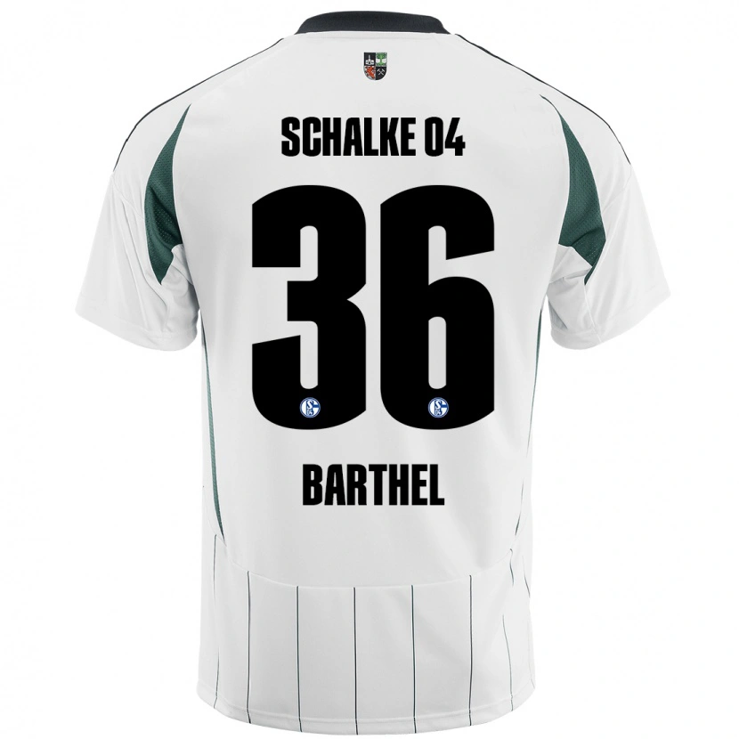 Danxen Homme Maillot Niklas Barthel #36 Blanc Vert Tenues Extérieur 2024/25 T-Shirt