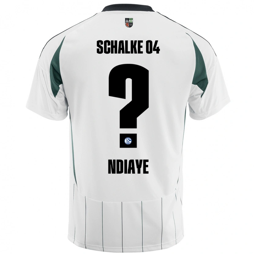Danxen Homme Maillot Jean-Paul Ndiaye #0 Blanc Vert Tenues Extérieur 2024/25 T-Shirt