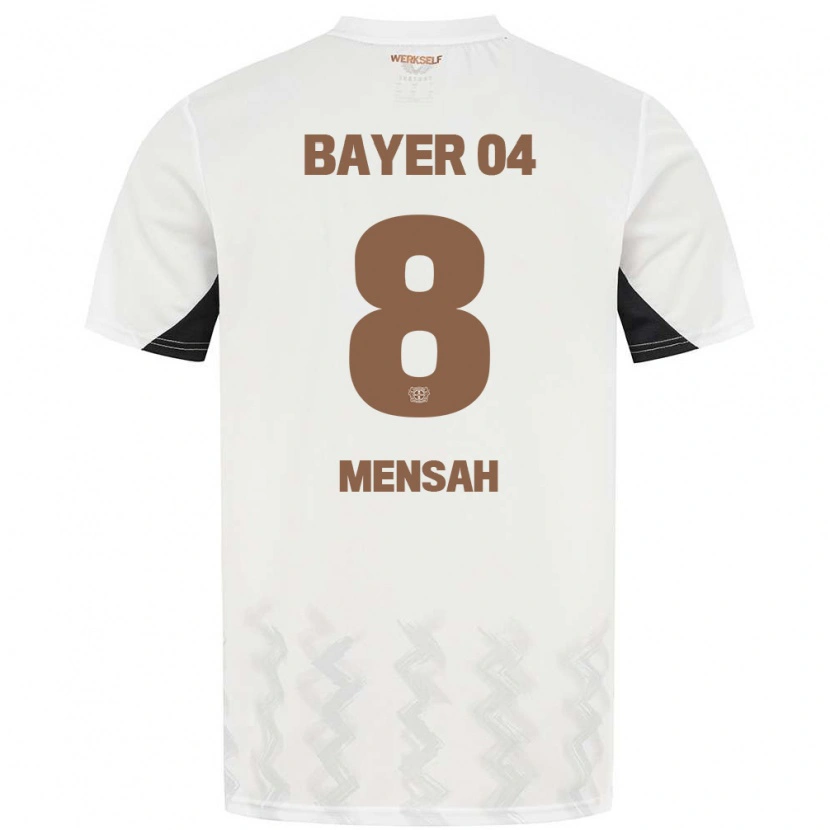 Danxen Homme Maillot Naba Mensah #8 Blanc Noir Tenues Extérieur 2024/25 T-Shirt