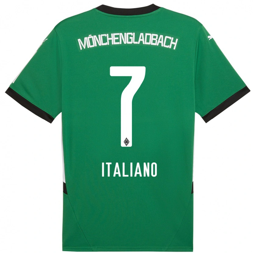 Danxen Homme Maillot Jacob Italiano #7 Vert Blanc Tenues Extérieur 2024/25 T-Shirt
