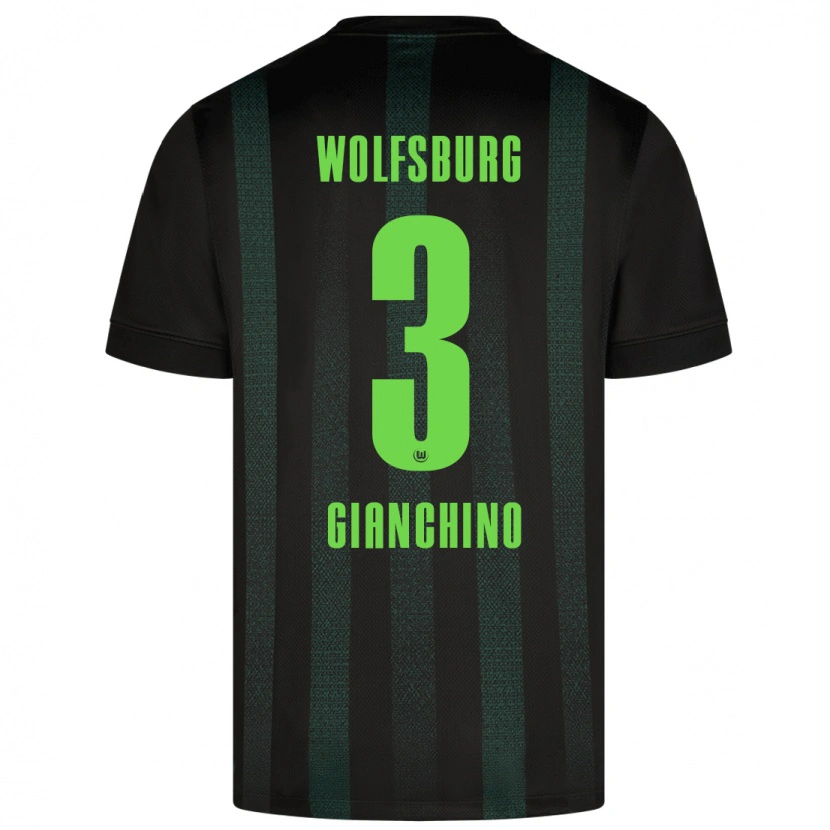 Danxen Homme Maillot Michele Gianchino #3 Vert Foncé Tenues Extérieur 2024/25 T-Shirt