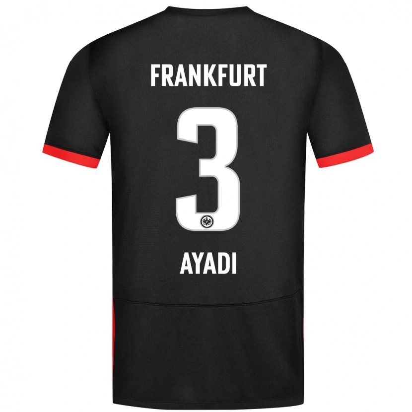 Danxen Homme Maillot Akram Ayadi #3 Noir Tenues Extérieur 2024/25 T-Shirt