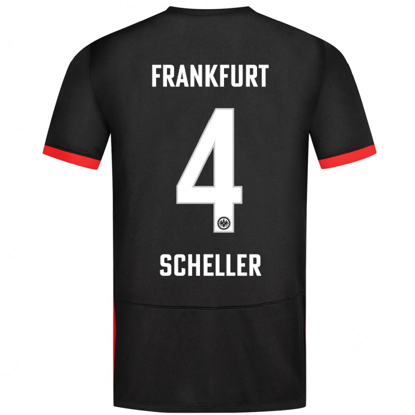Danxen Homme Maillot Niklas Scheller #4 Noir Tenues Extérieur 2024/25 T-Shirt