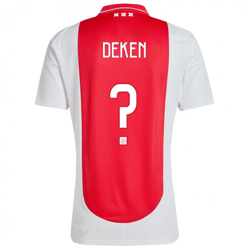 Danxen Femme Maillot Roy Deken #0 Rouge Blanc Tenues Domicile 2024/25 T-Shirt