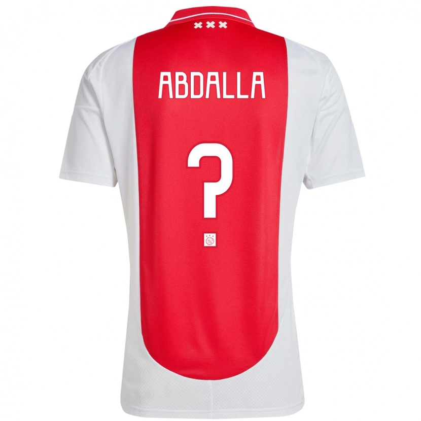 Danxen Femme Maillot Mohamed Abdalla #0 Rouge Blanc Tenues Domicile 2024/25 T-Shirt