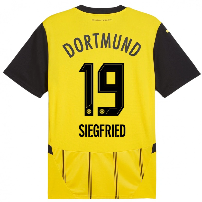 Danxen Femme Maillot Janz Siegfried #19 Jaune Noir Tenues Domicile 2024/25 T-Shirt