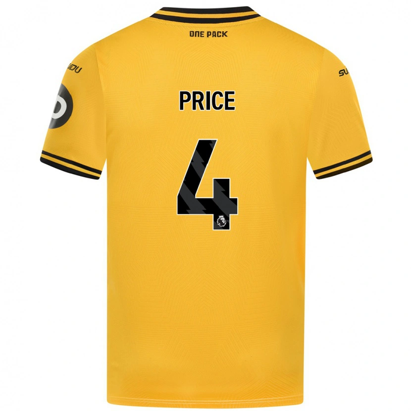 Danxen Femme Maillot Anna Price #4 Jaune Tenues Domicile 2024/25 T-Shirt