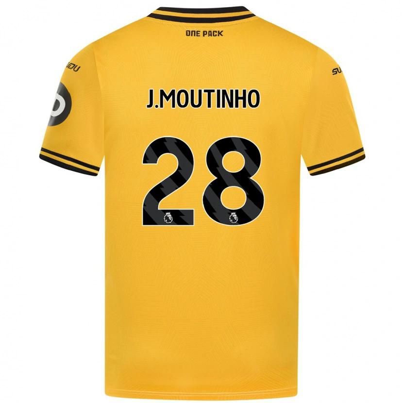 Danxen Femme Maillot Joao Moutinho #28 Jaune Tenues Domicile 2024/25 T-Shirt