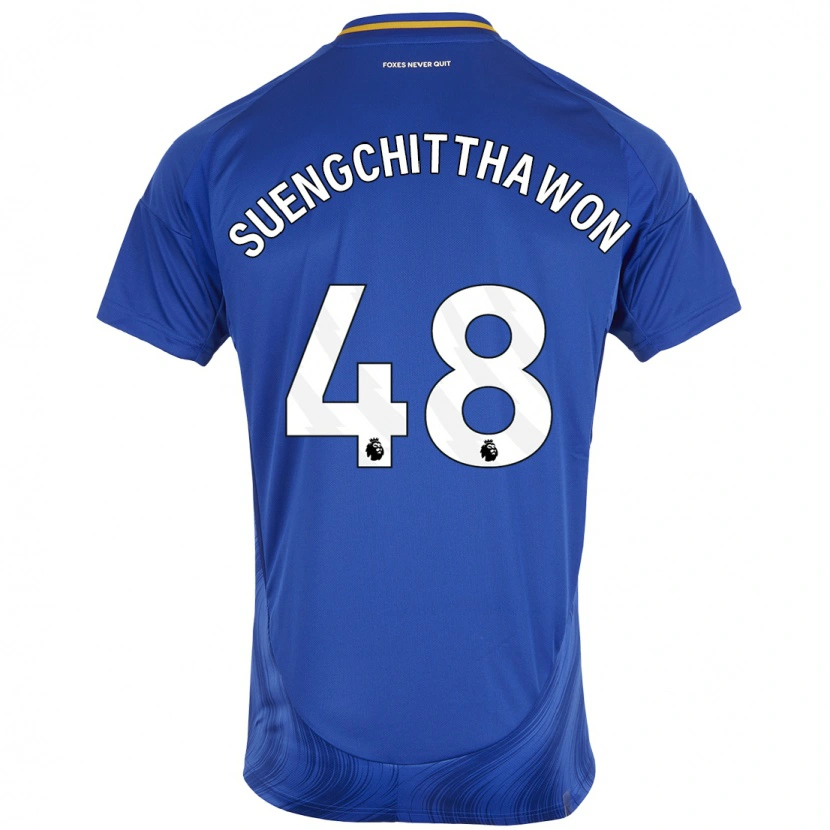 Danxen Femme Maillot Thanawat Suengchitthawon #48 Bleu Blanc Tenues Domicile 2024/25 T-Shirt