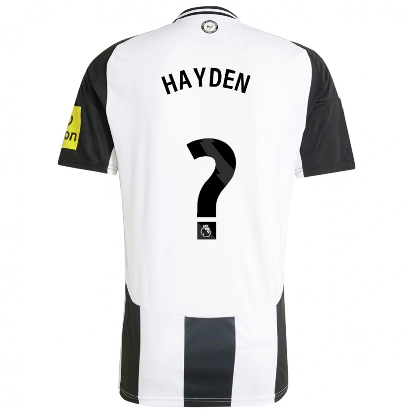 Danxen Femme Maillot Isaac Hayden #0 Blanc Noir Tenues Domicile 2024/25 T-Shirt