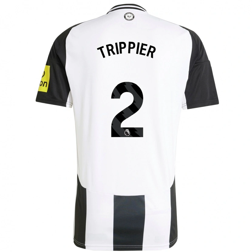 Danxen Femme Maillot Kieran Trippier #2 Blanc Noir Tenues Domicile 2024/25 T-Shirt